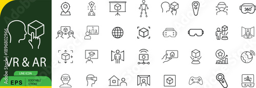 Vr and eps line illustration modern design with green and black color scheme