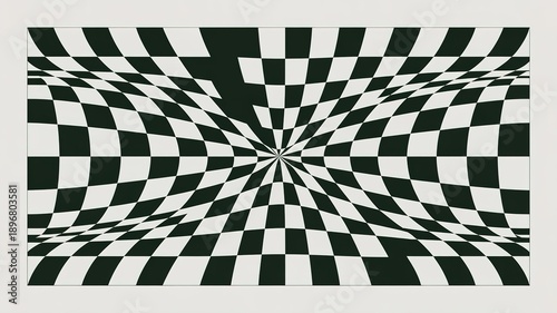 Warped Checkerboard Pattern Optical Illusion Art abstract background