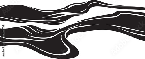 Abstract black and white wavy lines illustration design element