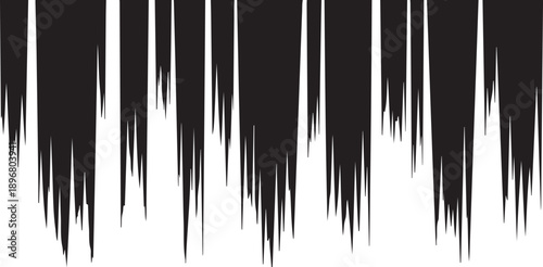 Abstract black sound wave pattern on white background graphic