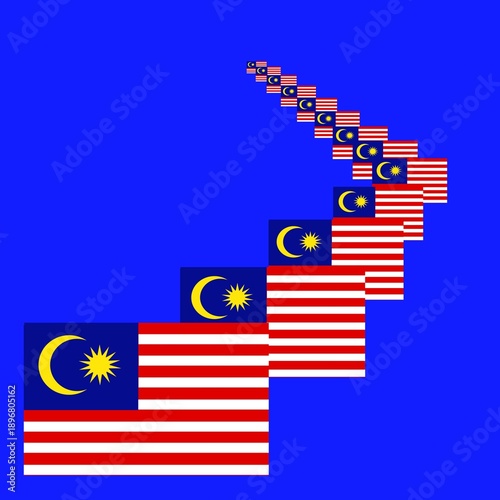 Malaysia flag. South East Asia country 