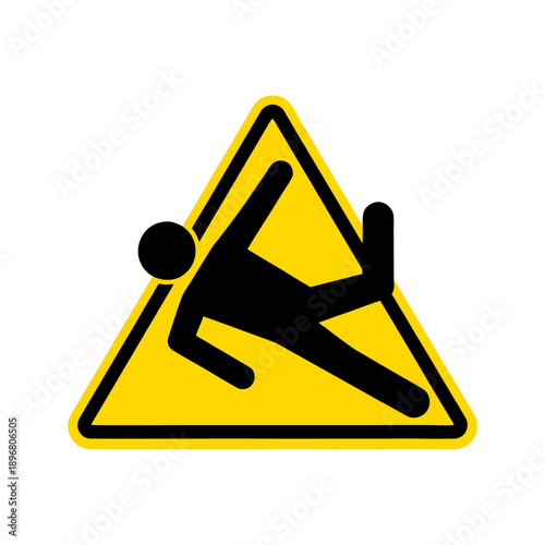Caution: Slippery Surface: A hazard warning sign, a universal symbol indicating a potential risk, often found in public spaces, serving as a reminder to take care and be cautious.