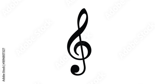 Black treble clef musical symbol a striking visual silhouette