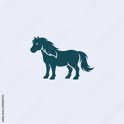 Pony logo vector icon silhouette illustration.