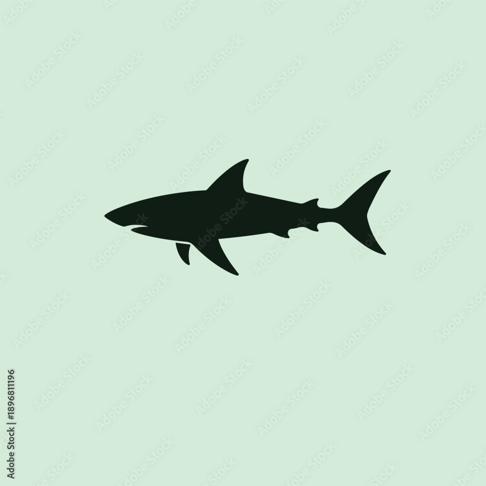 Obraz premium Shark logo vector icon silhouette illustration.