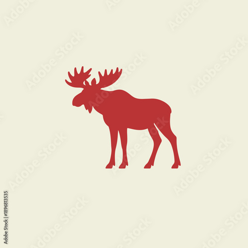 Moose logo vector icon silhouette illustration.