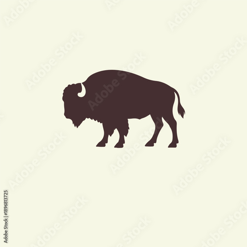 Buffalo logo vector icon silhouette illustration.