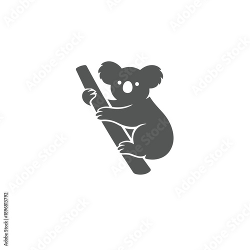 Koala logo vector icon silhouette illustration.