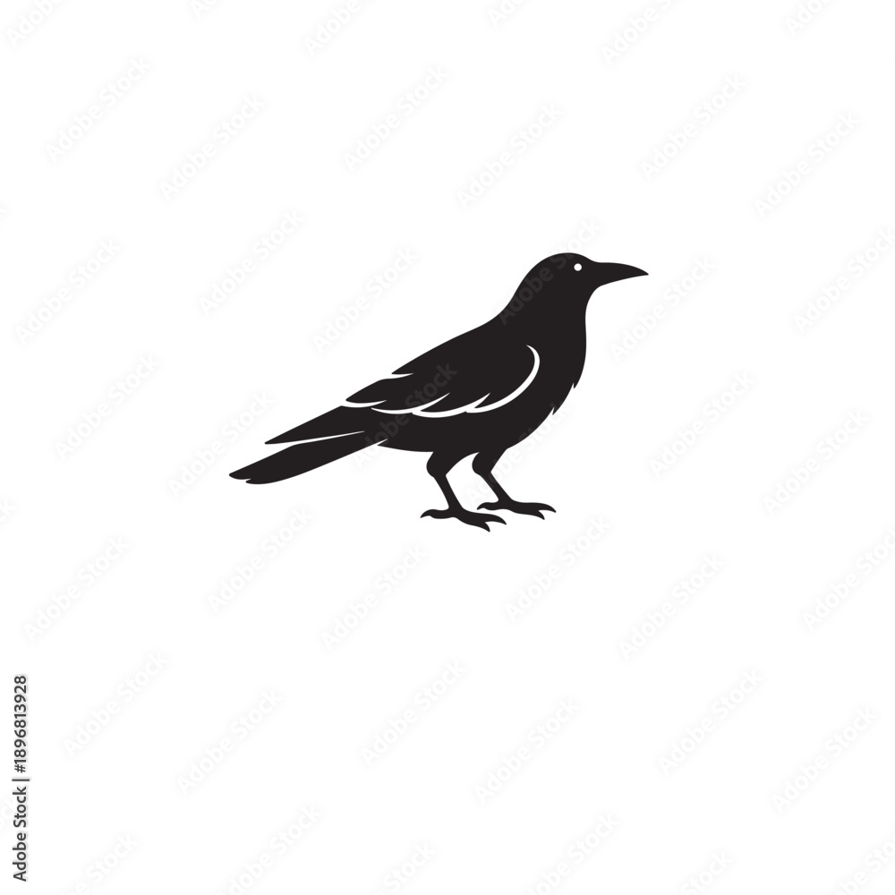 Obraz premium Crow logo vector icon silhouette illustration.