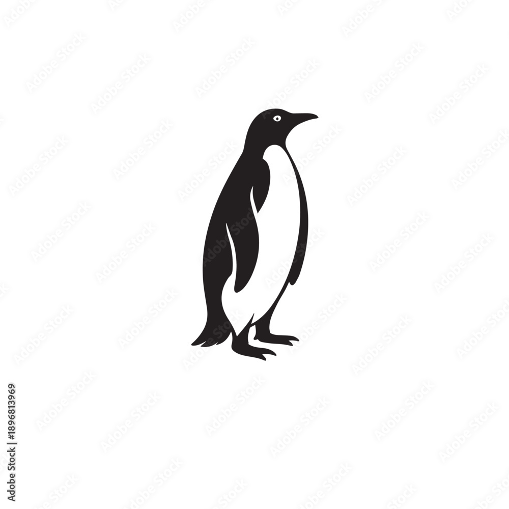 Obraz premium Penguin logo vector icon silhouette illustration.