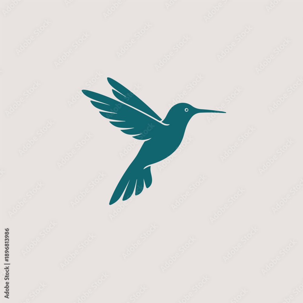 Obraz premium Hummingbird logo vector icon silhouette illustration.