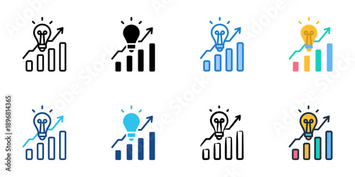 Growth Hacking icons set multiple style collection. Editable stroke 
