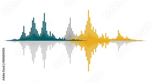 Abstract sound wave graph, audio spectrum visualization, music equalizer
