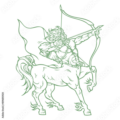 Centaur Archer Line Art