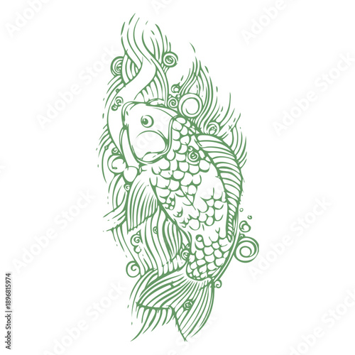 Japanese Koi Fish Tattoo Design