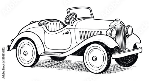Classic automobile sketch for historical transportation projects vintage vehicle imagery and automotive themed design concepts