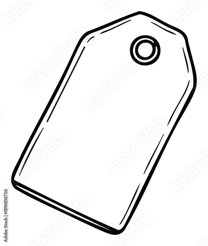 Blank product tag ready for custom text or price information, ideal for retail store sales, merchandise labeling, or gift packaging.