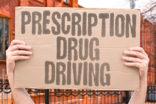 Fotografie "Prescription Drug Driving" Medication impairs motorist abilities dangerously