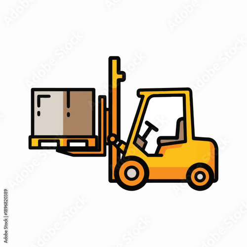 Wallpaper Mural Forklift loading pallet with boxes warehouse equipment Torontodigital.ca