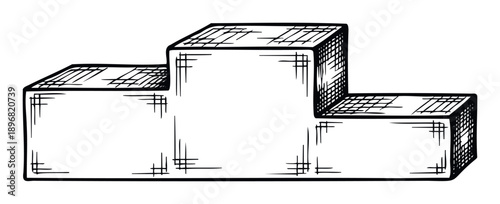 Hand drawn winner podium for sports competition achievements and success recognition, perfect for athletic event graphics and business accomplishment presentations