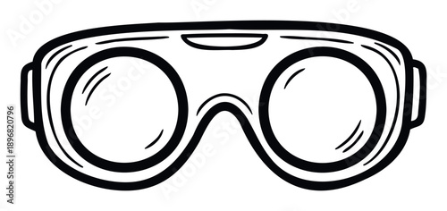 Durable safety goggles graphic providing essential eye protection for industrial workers and DIY enthusiasts, perfect for occupational safety signage and educational materials.