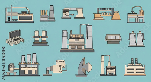 Collection of Industrial Factory Buildings and Structures.