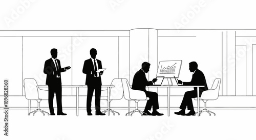 business team meeting with executives analyzing financial data and charts in a modern corporate office symbolizing collaboration and growth strategy.