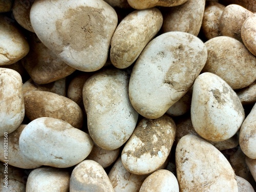 Close-Up of Smooth River Pebbles with Earthy Tones