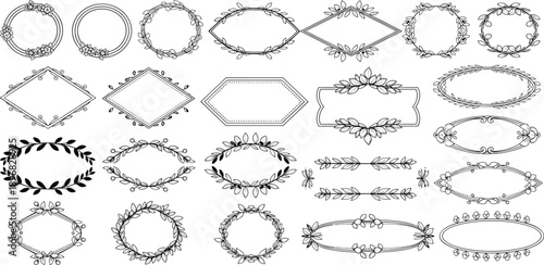 Collection of ornate frames and decorative borders in various shapes and designs