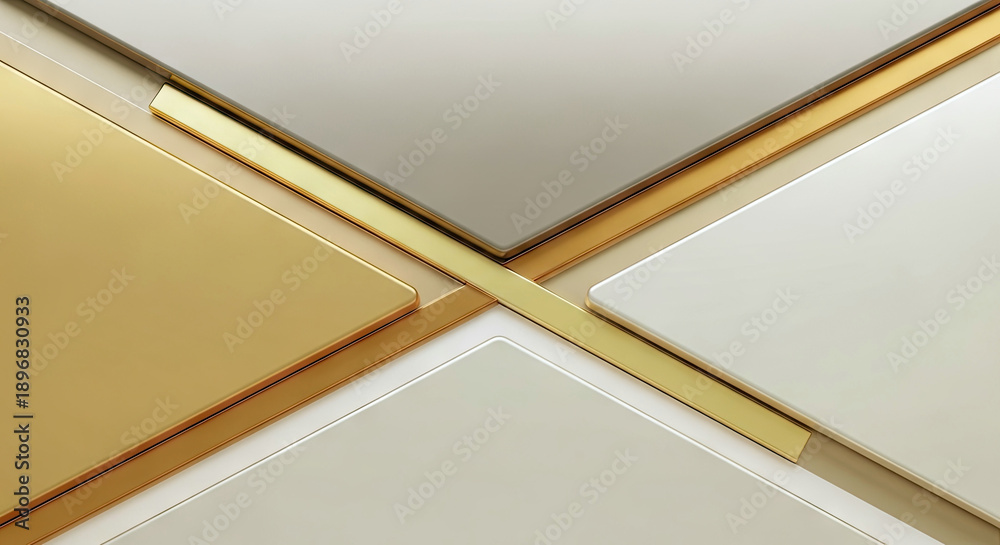 Fototapeta premium Abstract geometric pattern with gold and neutral tones
