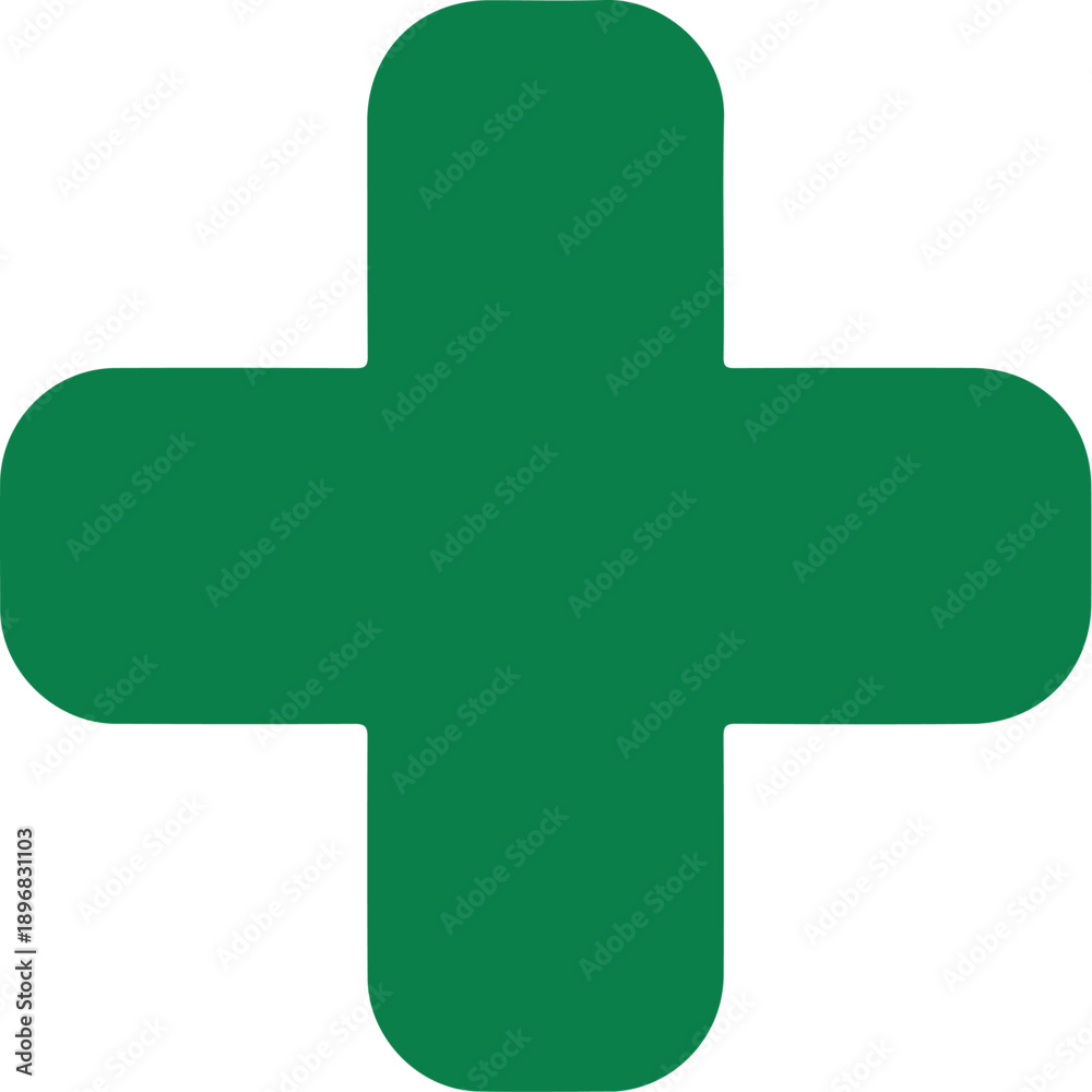 Obraz premium Medical Green Plus Line Icon Set Healthcare, Emergency, and Hospital Symbols