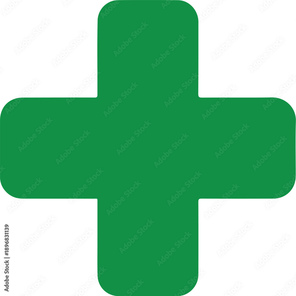 Obraz premium Medical Green Plus Line Icon Set Healthcare, Emergency, and Hospital Symbols