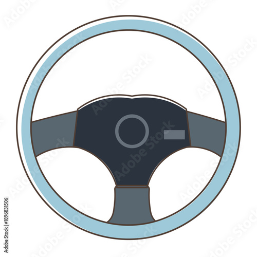 車のハンドル。車の運転。ベクターイラスト