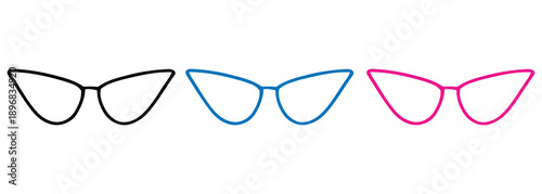 Eye glasses frames outline vector illustration