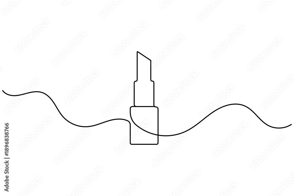 Obraz premium Lipstick continuous one line drawing of a beauty product for cosmetic branding and makeup artists