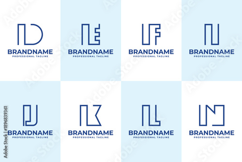 Letters ID IE IF II IJ IK IL IN Monogram Logo, for DI EI FI I JF KI LI Initials