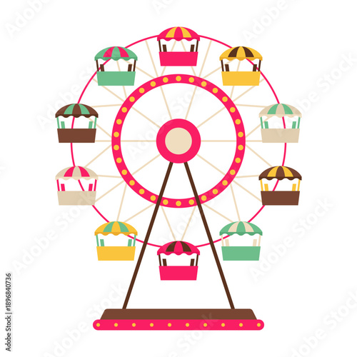 Colorful Ferris Wheel Carnival Amusement Park Ride