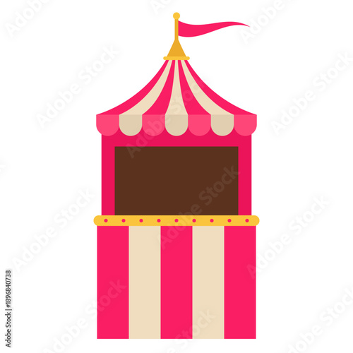 Carnival Circus Booth With Striped Canopy Festival