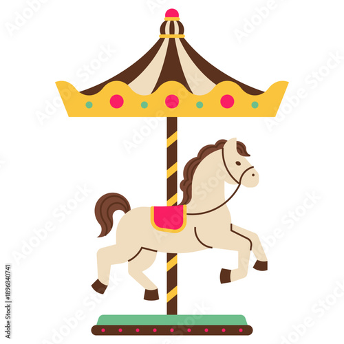 Classic Carousel Horse Amusement Ride Fairground