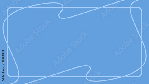 青のアール・ヌーヴォー風の曲線背景フレーム