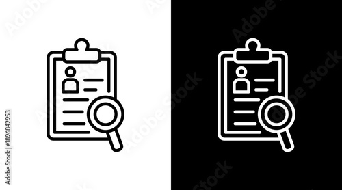 Investigation White Icon Set Vector 