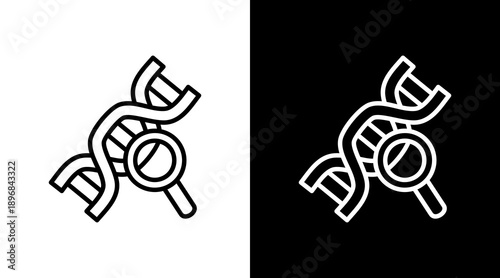 Dna White Icon Set Vector 