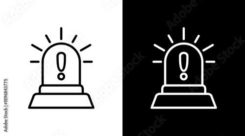 Alarm White Icon Set Vector 