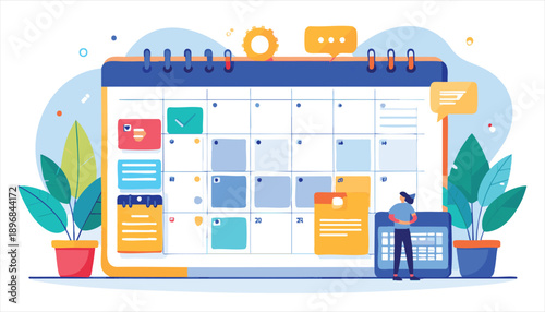 vector Organizer scheduling task on digital calendar