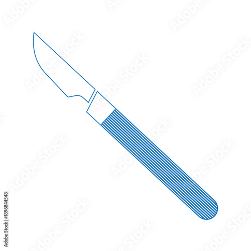 a medical scalpel icon, a small and extremely sharp bladed instrument used for surgery and anatomical dissection