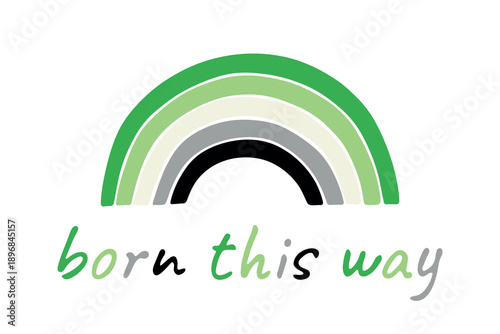 Colorful rainbow shape Aromantic pride flag Happy pride day LGBTQIA community Pride Month Vector hand drawn doodle for posters, stickers, logo, cards