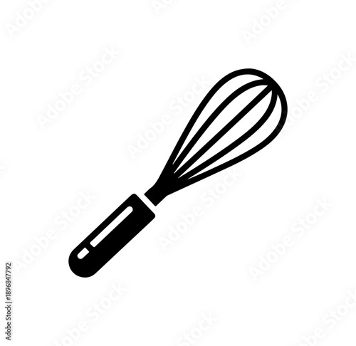 Modern Minimalist Wire Whisk Silhouette Vector Icon