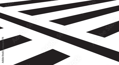 Geometric Pattern of Black Lines on White Background Design