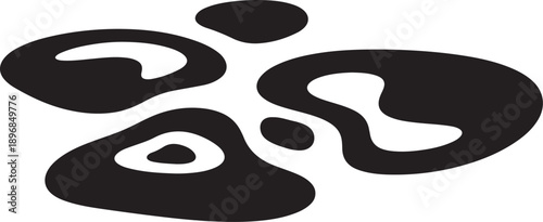 Abstract black shapes on a white background illustration design