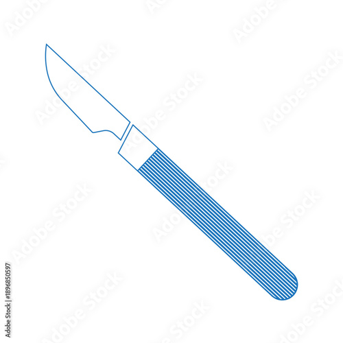 a medical scalpel icon, a small and extremely sharp bladed instrument used for surgery and anatomical dissection